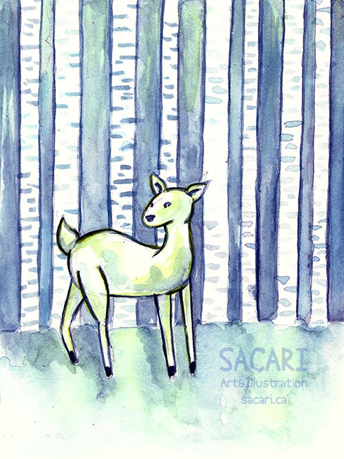 Deer in Forest- 5"x7" Matte Archival Print