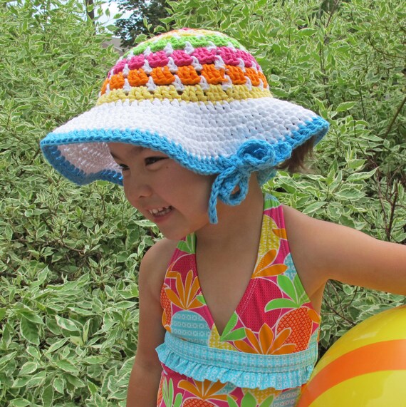 CROCHET PATTERN Life's a Beach Hat a colorful wide by TheHatandI