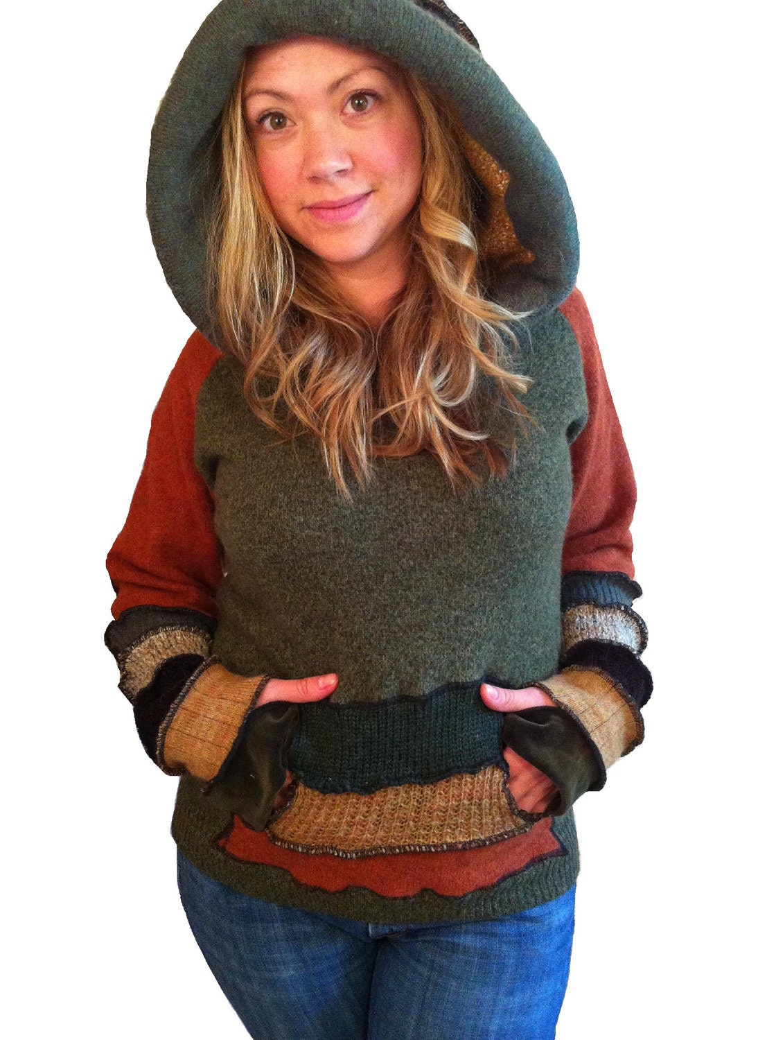 TUTORIAL elf hoodie upcycled sweater  by Hope Floats Upcycled
