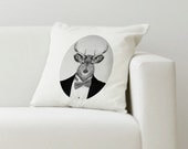 Deer pillow cushion cover 100% cotton, personalized with the animal of your choice