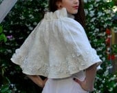 Bridal Accessories/ Ivory bridal cape/ Wedding Shrugs/BolerosVintage Style