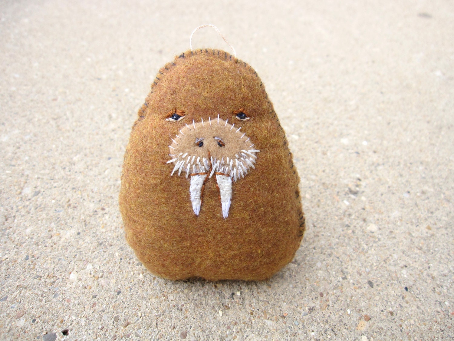 Walrus, felt animal ornament - Made to order