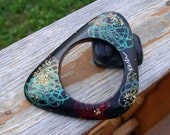 Handpainted Flat Triangle Wood Bangle (Large)