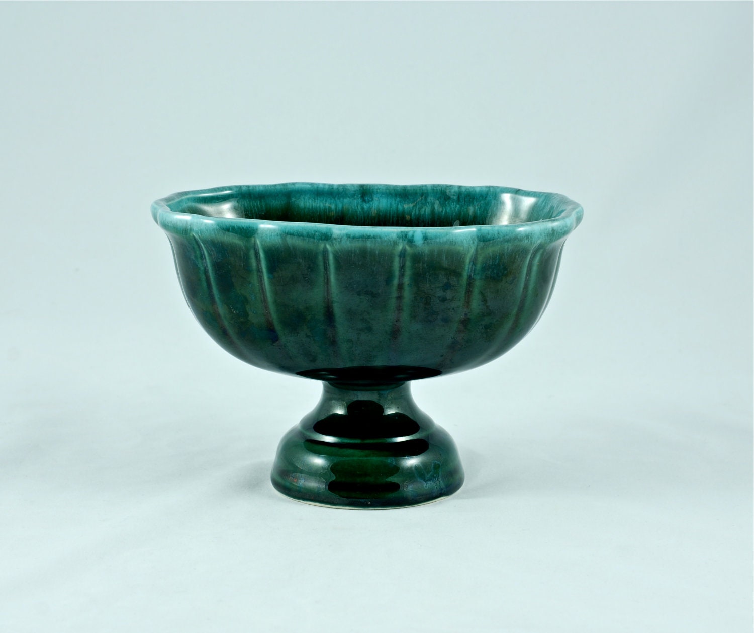 Vintage Hull Pottery Green And Blue Drip Glaze By BirneyCreek