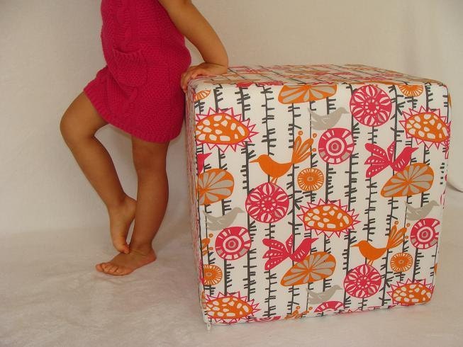 ottoman pouf floor pouf modern playull kids floor ottoman/ seating/unique side table one of a kind piece