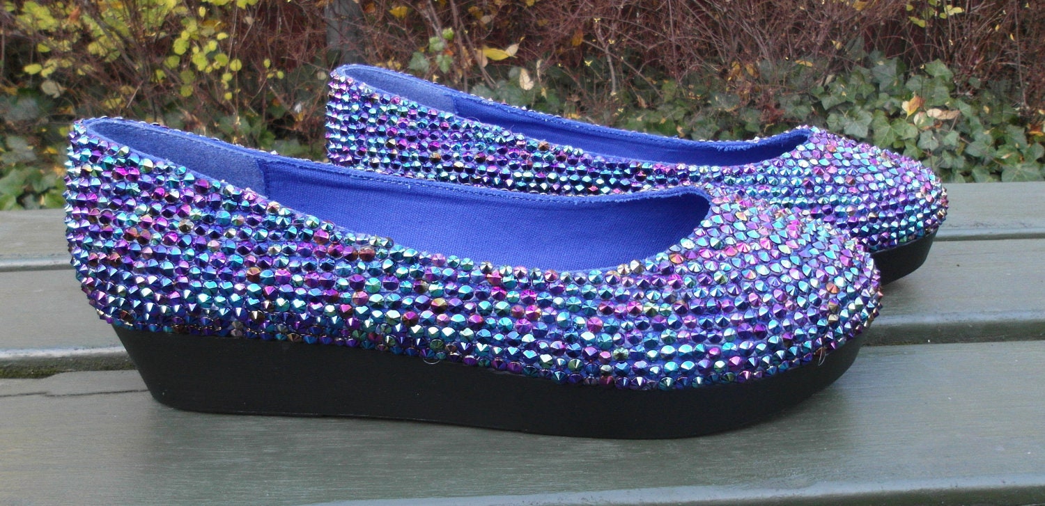 Blue Rhinestone Shoes