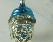 Vintage Mercury Glass Ornament Santa Christmas Tree