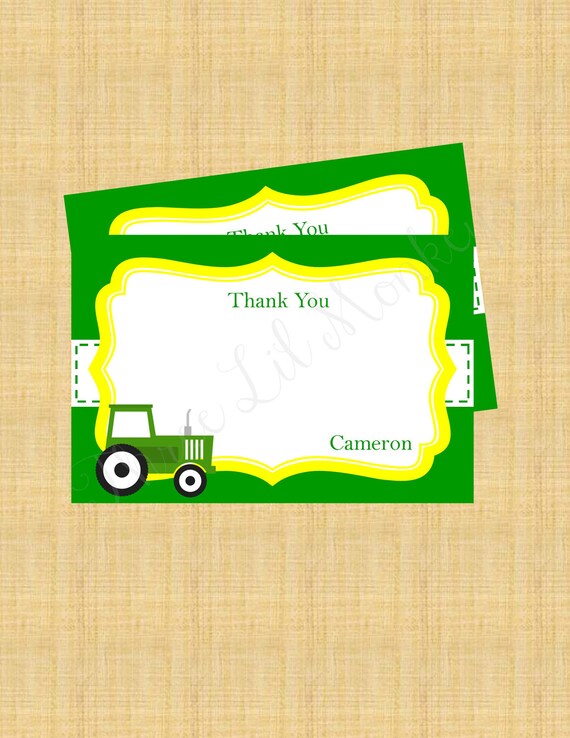 Tractor Thank You Card- Printable Il_570xn