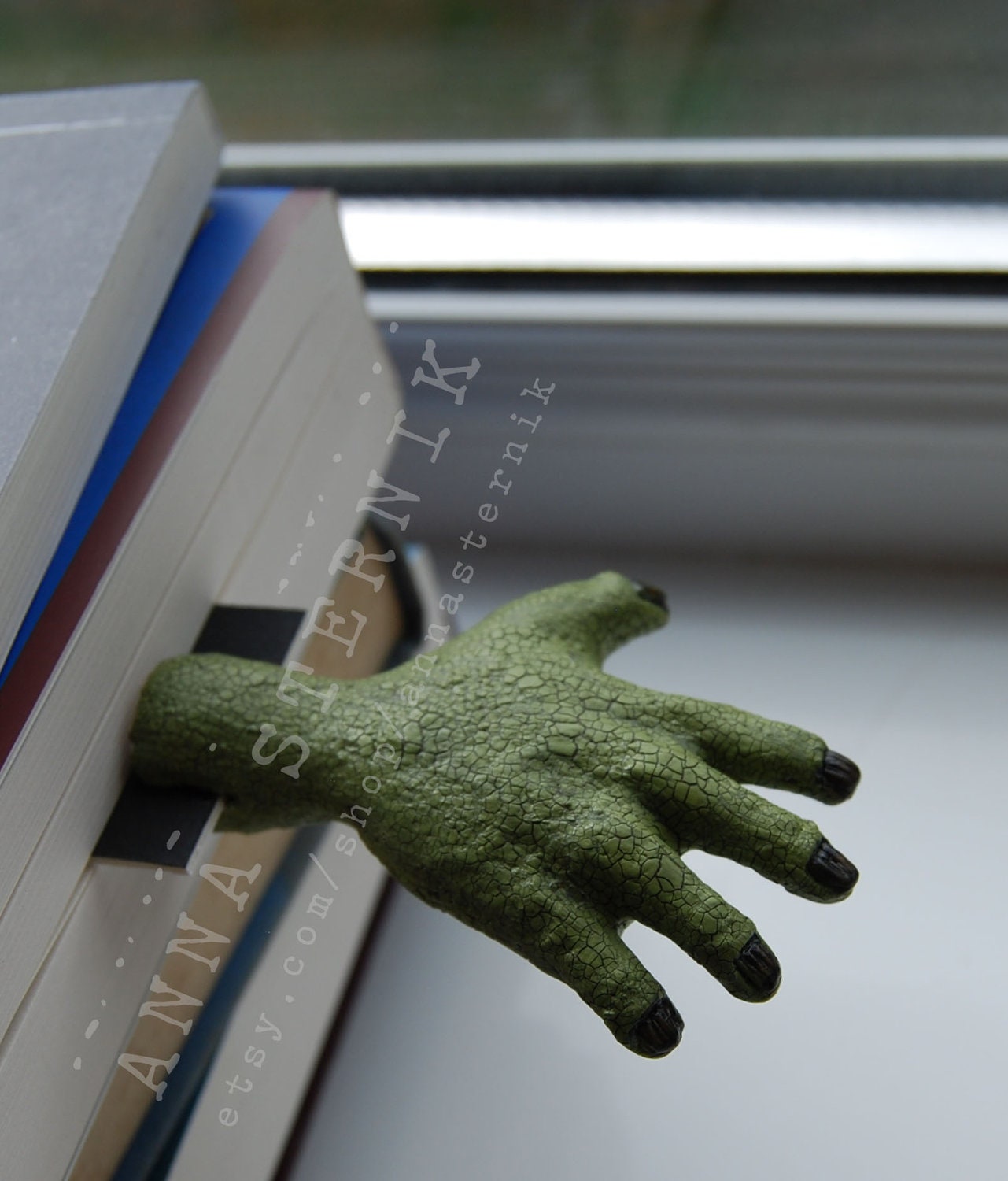 Distressed ZOMBIE Hand Bookmark - ooak -  (Made to order)