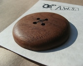 Large Wood Button 2 inch Walnut