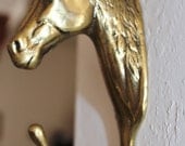 Vintage Brass Horse Head Wall Hook