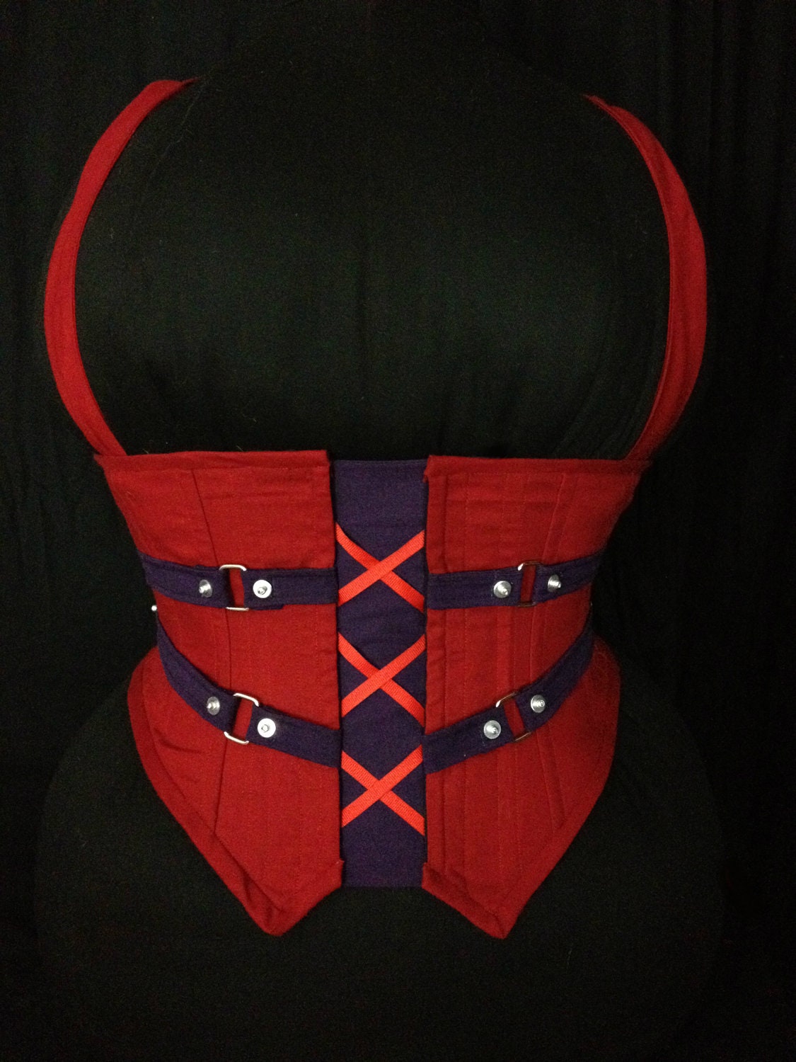 Items similar to Harley Quinn Cosplay Corset From Batman Arkham Asylum on Etsy