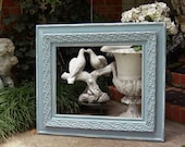 French BLUE ANTIQUE FRAME - Holds 16" x 20" Shabby Chic Painted Fabulous Ornate