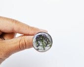 Real Flower Ring Resin Jewelry,  Size 5 to 9 Botanical Purple Flower Specimen, Copper Adjustable Rustic Natural Woodland Jewelry