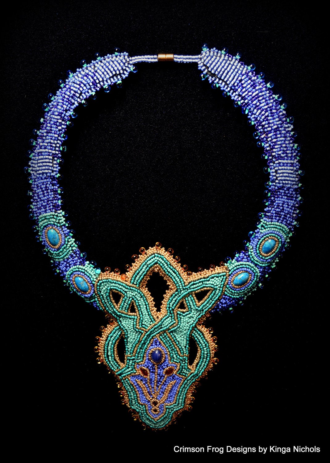 The Sultana's Necklace- Bead Embroidered Statement Necklace