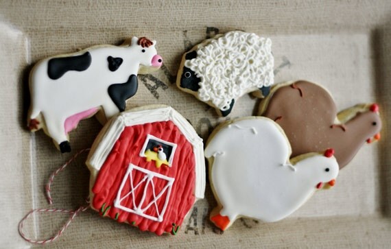 Incredible Farm Animal Cookies Decorated