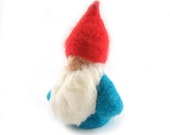 Gnome Needle Felted Turquoise Gnome Waldorf Gnome Soft Sculpture Needle Felted Ornament Art Doll
