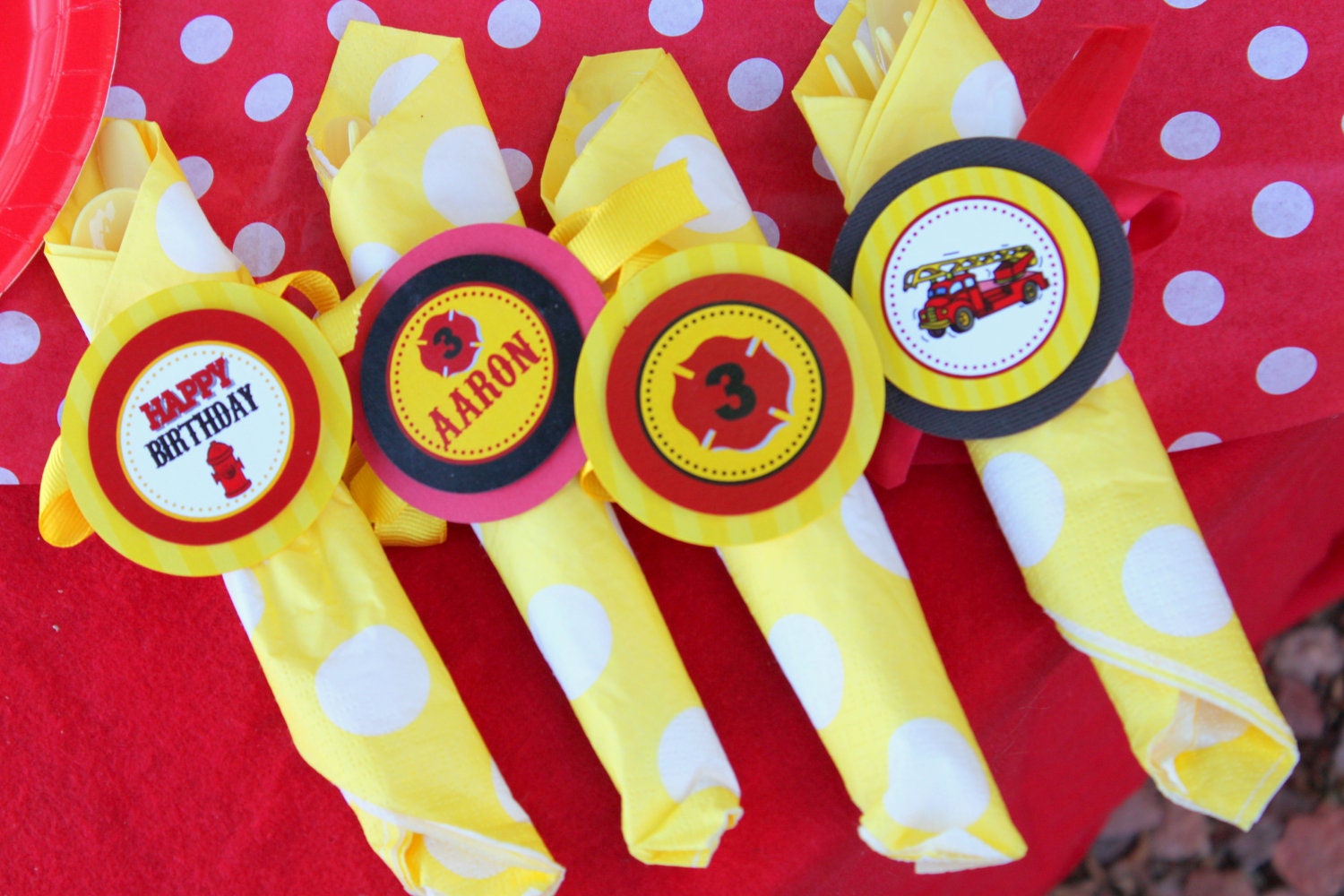 FIREMAN BIRTHDAY - CUPCAKE Toppers - Fire man Party - Fire Department - Fire Fighter - Boys Birthday - Man Party -Krown Kreations Il_170x135