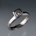 Moissanite Bezel Set Cushion Classic Solitaire Engagement Ring in Silver/Palladium