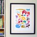 Animal Alphabet Print - modern nursery art poster - A3 (297 x 420 mm)