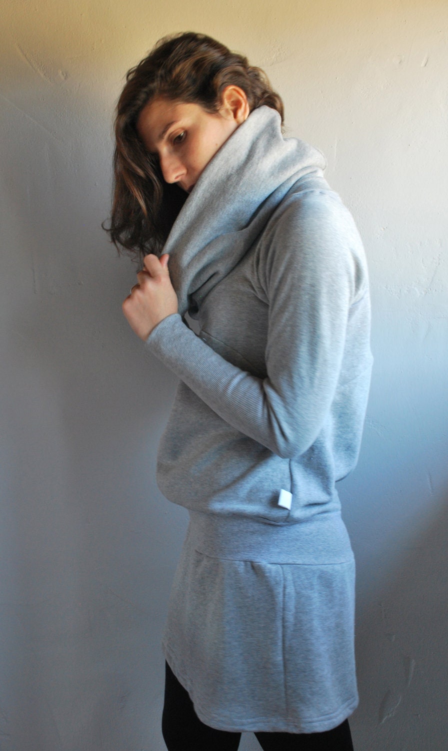 Grey Dress NANA WINTER Women Sweater Sweatshirt /   Gift for her / Women fashion