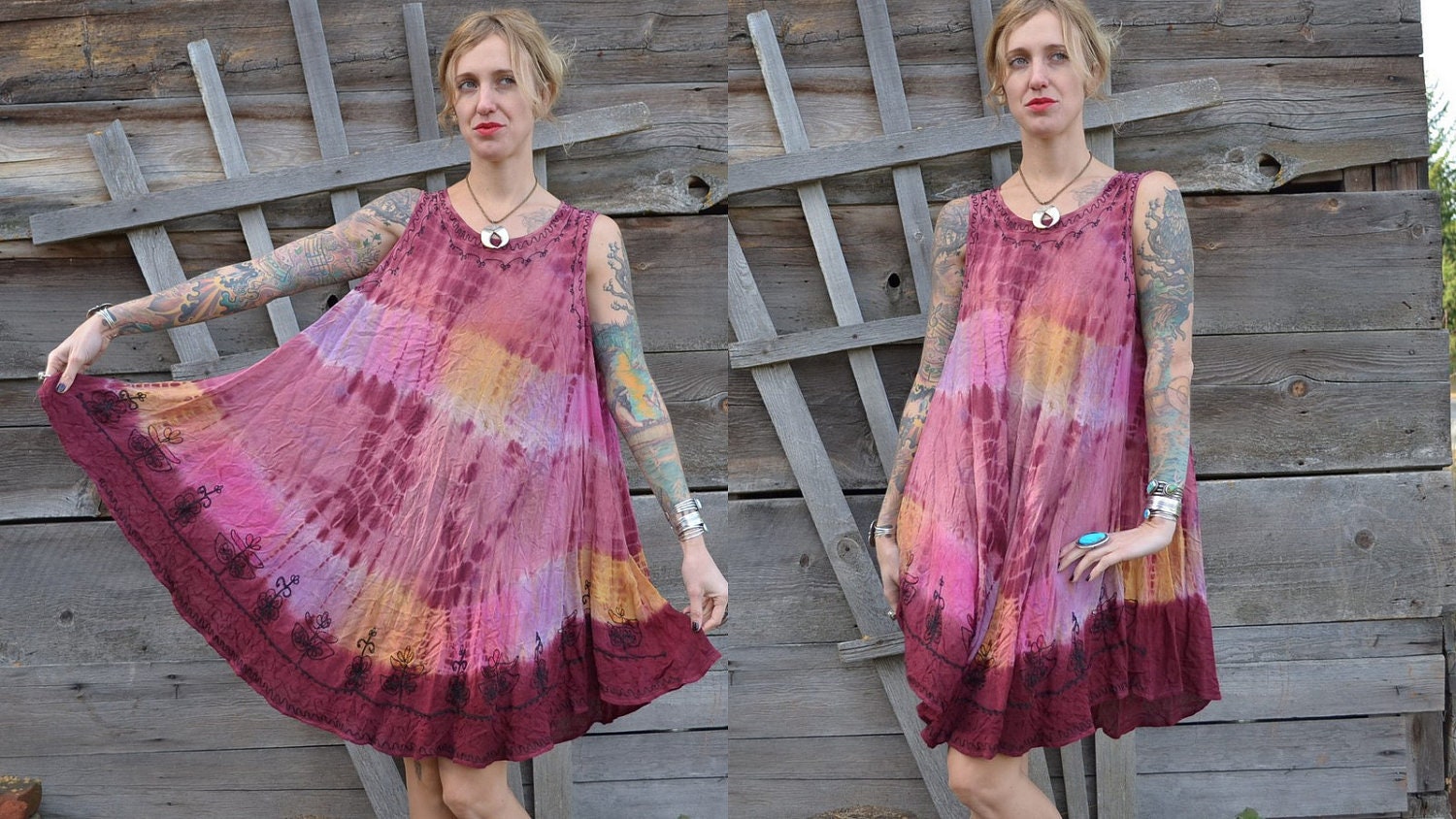 Vintage 80's Grateful Dead Dancing Marble'd Tie Die Dress