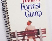 FORREST GUMP Notebook Journal upcycled spiral notebook Recyled Earth Friendly Blue Tom Hanks