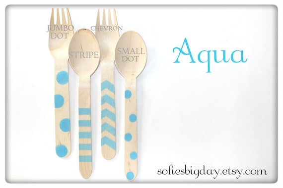 Hand Stamped Wooden Spoons/Forks--stamped utensils-hand stamped utensils- ice cream spoons-birthday utensils-25 count Il_570xn