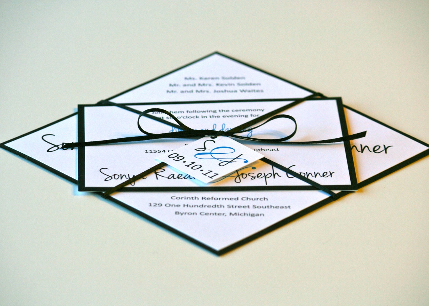 DEPOSIT Unique Custom Layered Square Wedding Invitation Suite Kristie Design