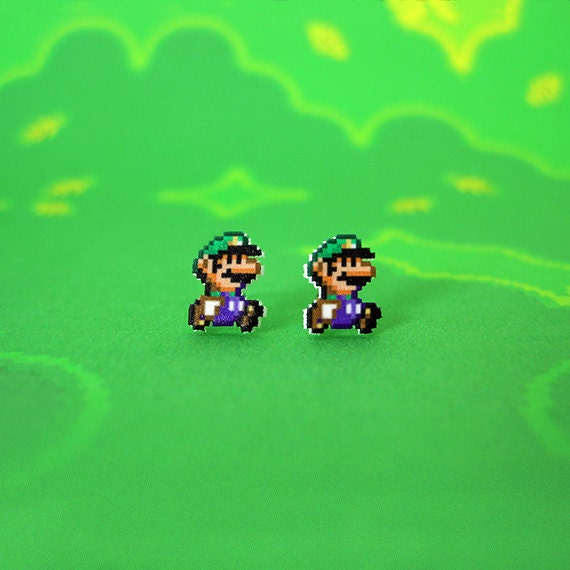 Super Mario World Luigi Earrings