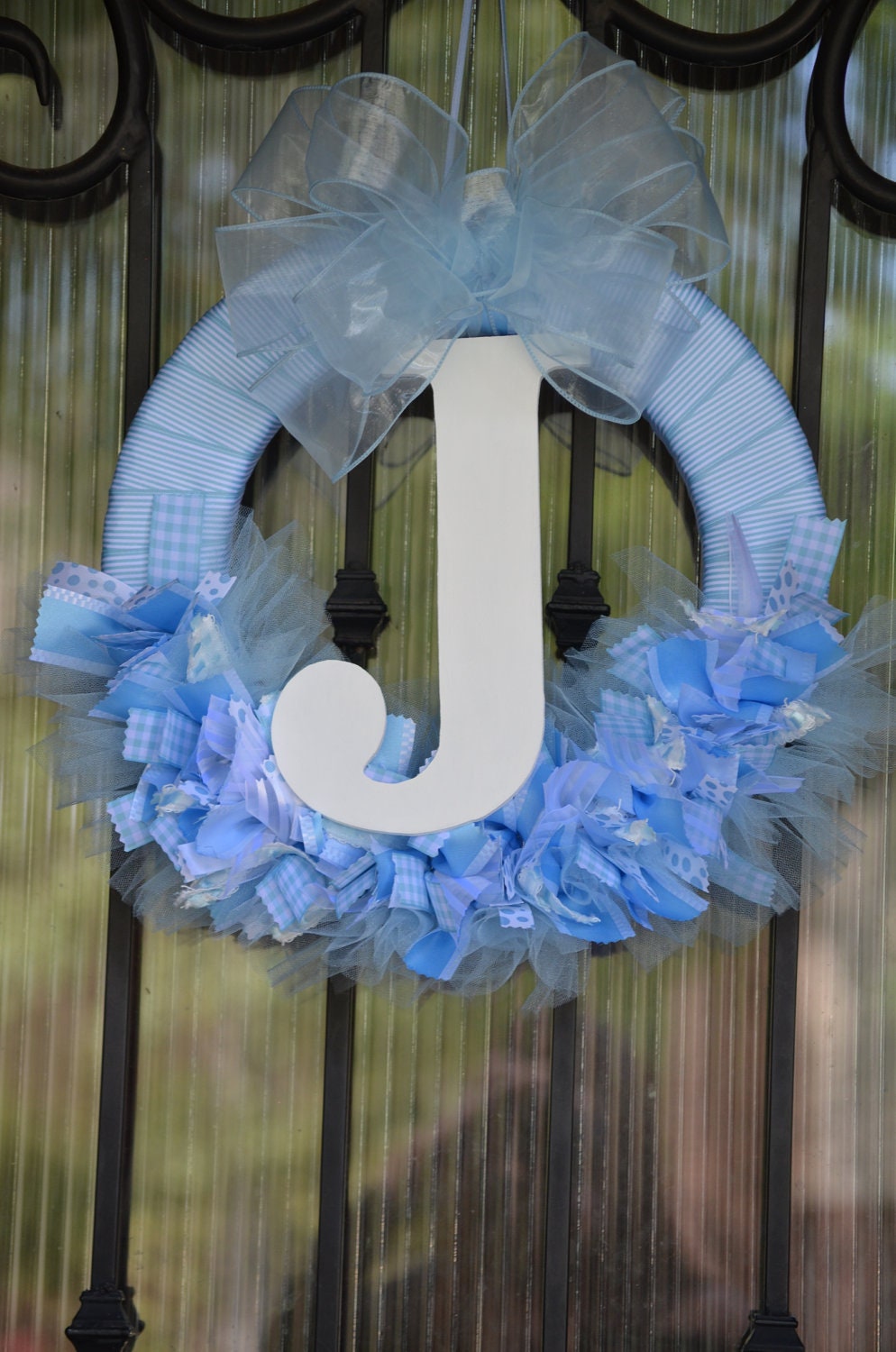 Baby Boy Ribbon Wreath, Nursery, Hospital Door, Baby Shower