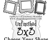 3x3 unfinished picture frame - Choose your shape - Christmas ornaments