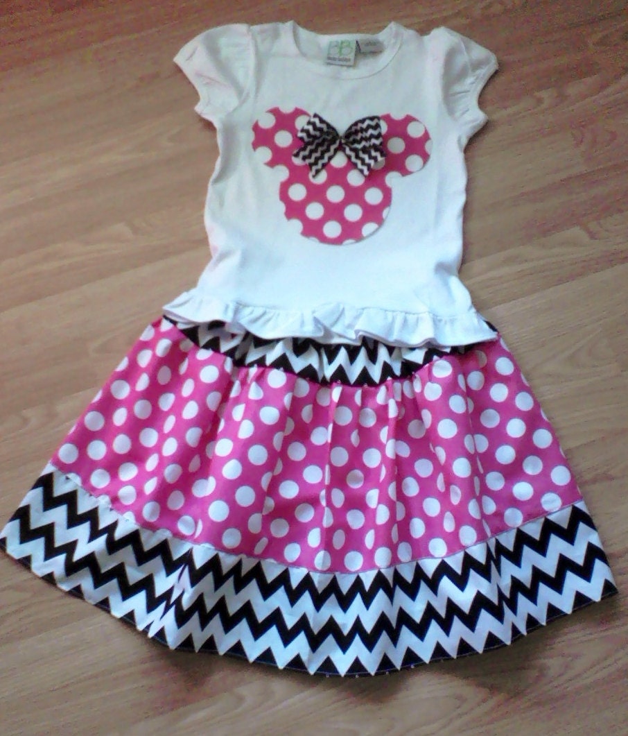 New Chevron Minnie Mouse children girl toddler SKIRT ONLY sz 12m-5t
