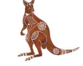 Red-Brown Kangaroo Archival Art Print