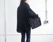 90s black velvet burn out cardigan