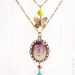Lavender flower - double chain necklace