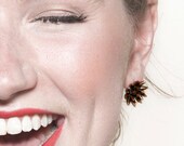 spike earrings - oxidized bronze