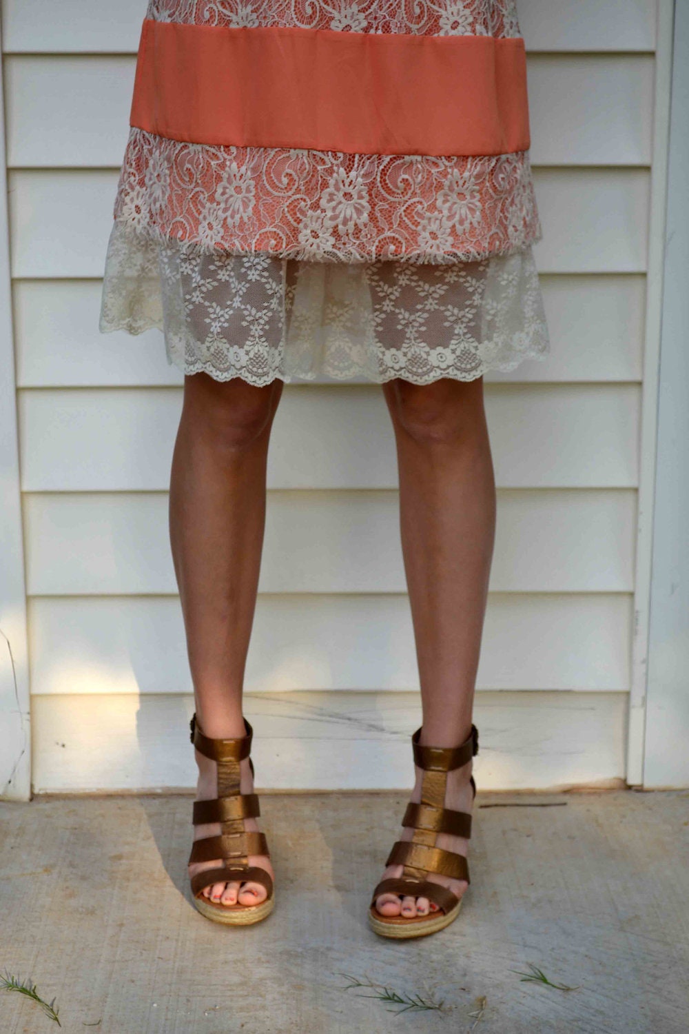 Ivory Lace Trimmed Slip- 1 Layer