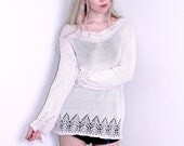 SALE Sheer Lace Open Knit Sweater (Oversized)