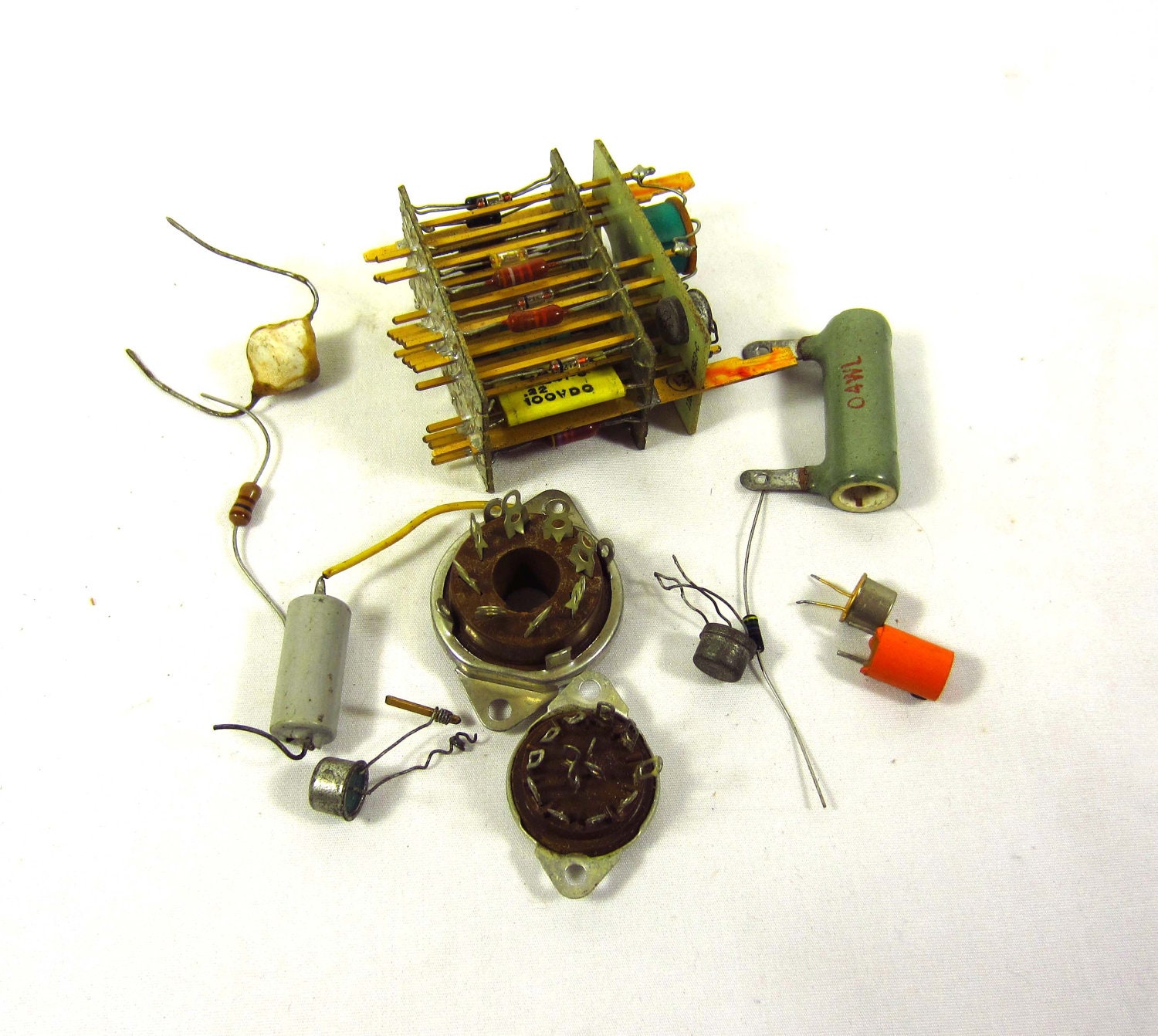 Vintage Electronics Parts Steampunk Industrial by SkippiDiddle