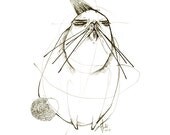 Grumpy Bunny Rabbit Halloween Print A5 Sepia