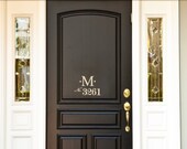 Monogram Door Decal with House Number