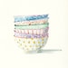 Art Print of Original Watercolor Painting -- patterned Bowls