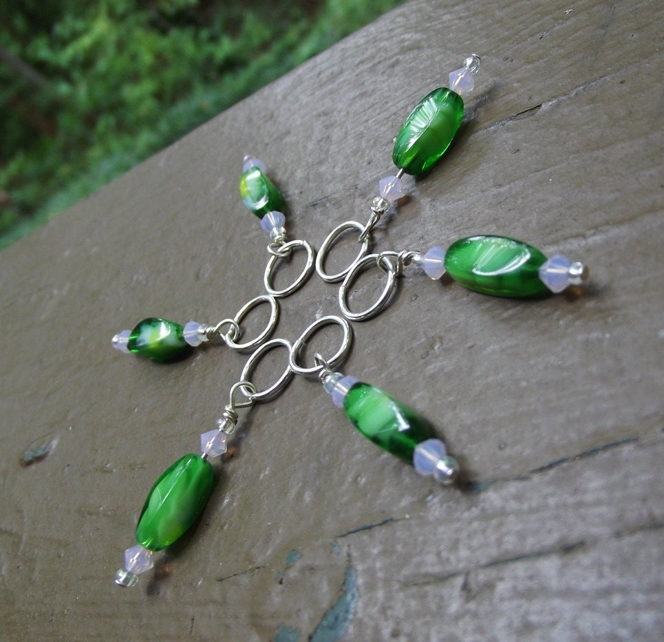 Stitch Markers - Set of Six - Spring Green and Pink