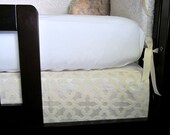 Straight Crib Skirt: Oatmeal & Cream Luxe Cotton, Custom Made to Order