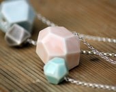 faceted stone necklace, 2 stones