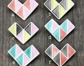 geometric porcelain brooch