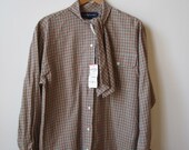 Vintage DEADSTOCK Ralph Lauren Secretary Blouse Plaid Size 10 Women 80s Flannel