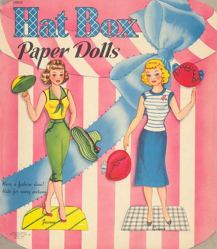 Vintage HATBOX PAPER DOLLS of 1954 Digital E book - vintagelovesyou