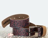 ON SALE: Printed Leather Belt - A Cool Gift for Men and Women - Leather Belt